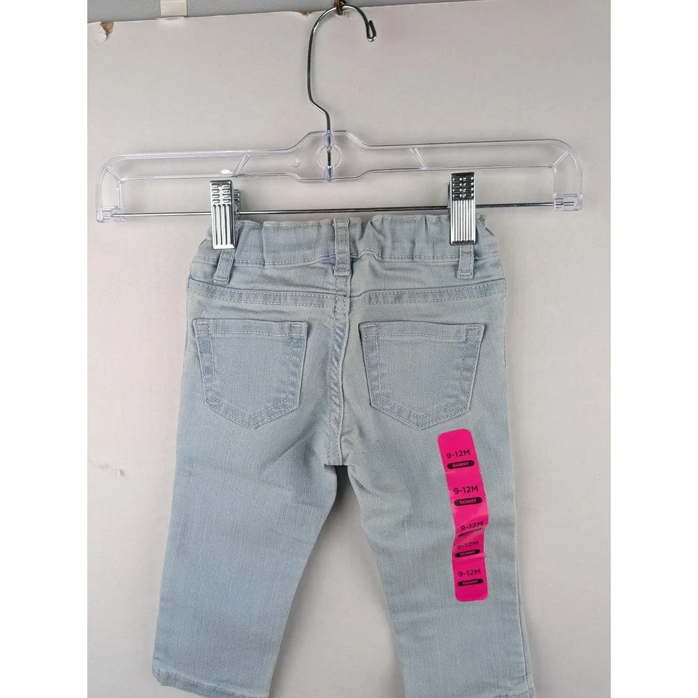 The Childrens Place Skinny Jeans Light Wash Denim Adjustable Waist 9-12M NWT